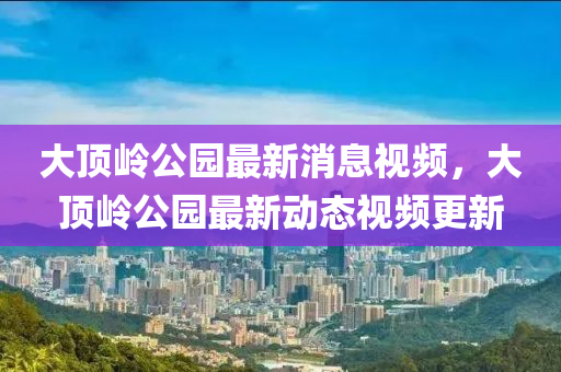 大顶岭公园最新消息视频，大顶岭公园最新动态视频更新